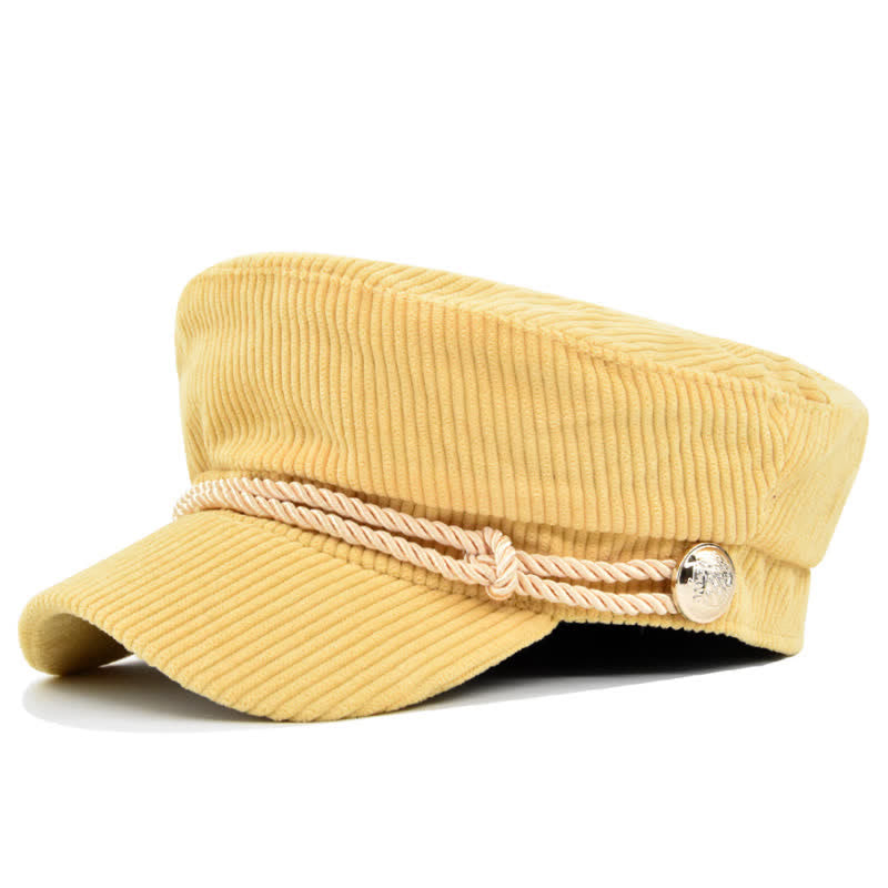 Béret style marin en velours côtelé avec bandeau en corde tressée - Jaune - M (22"-22 7/8") - image 11