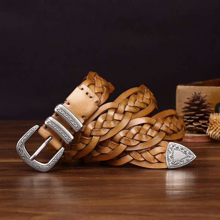 Ceinture en cuir tressé à la main au charme rustique et décontracté - image 4