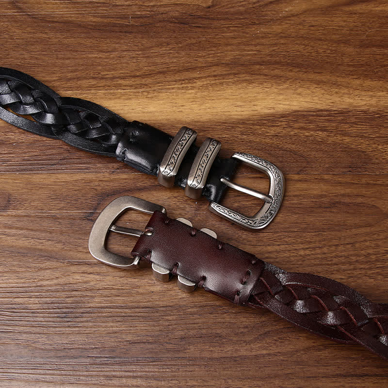 Ceinture en cuir tressé à la main au charme rustique et décontracté - image 2