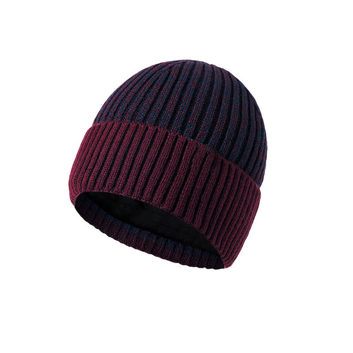 Bonnet d'hiver chaud pour homme, doublé polaire, en maille. - Rouge - Réglable (environ 55 à 59 cm) - image 1