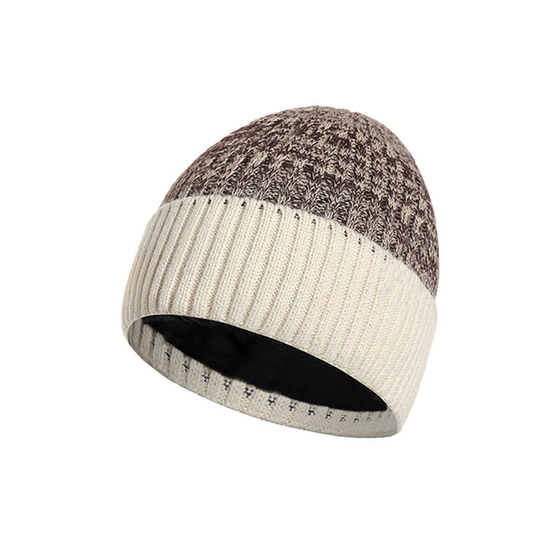 Bonnet d'hiver chaud pour homme, doublé polaire, en maille. - Beige - Réglable (environ 55 à 59 cm) - image 3