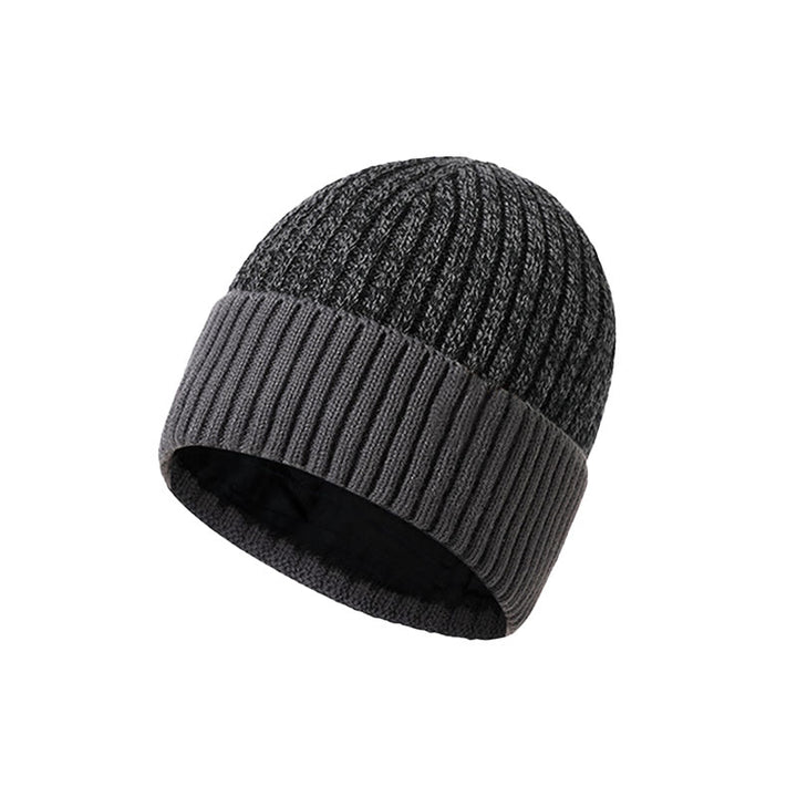 Bonnet d'hiver chaud pour homme, doublé polaire, en maille. - Gris foncé - Réglable (environ 55 à 59 cm) - image 4