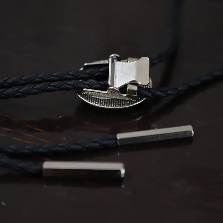 Cravates bolo rétro en métal à paillettes violettes - image 8