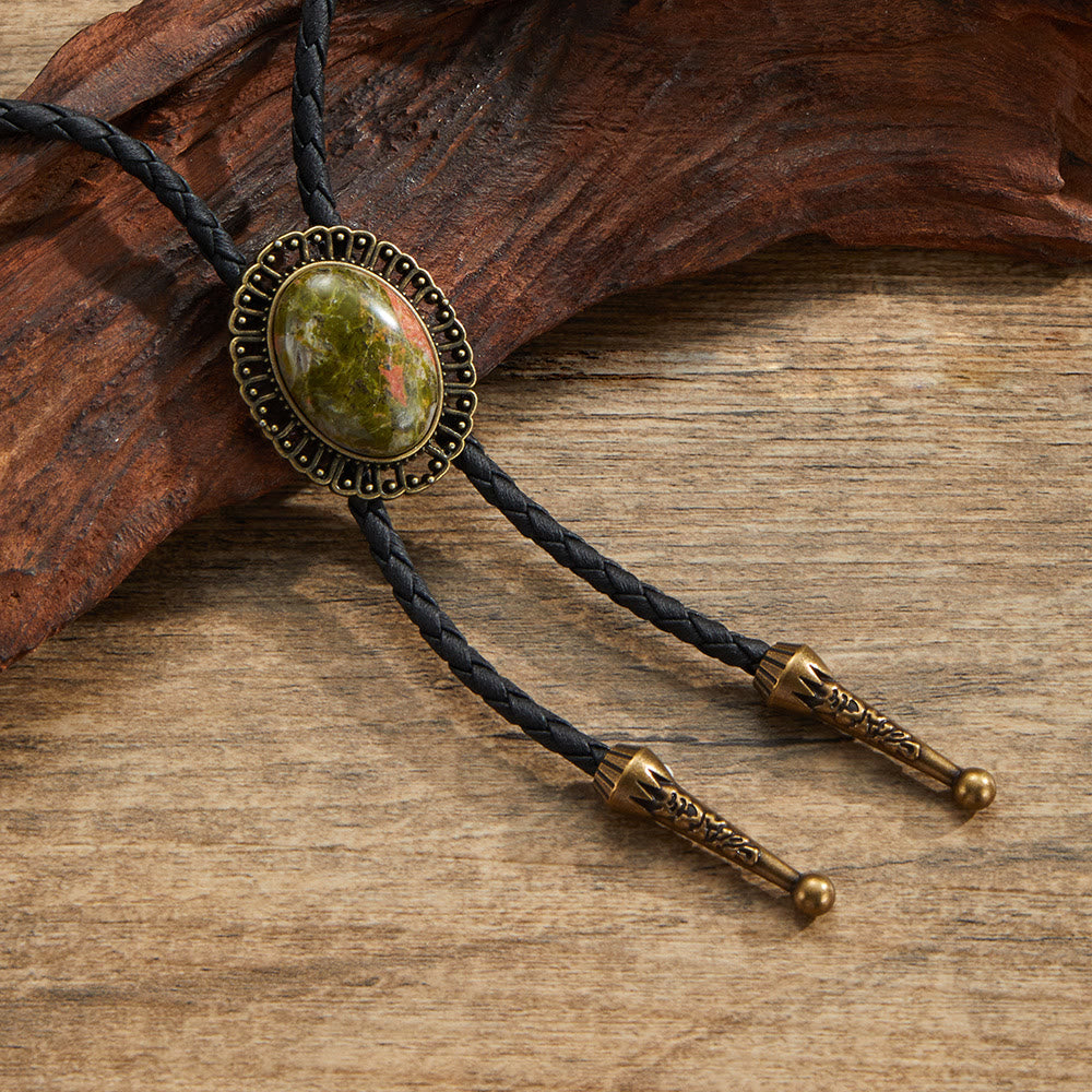 Cravates bolo rétro en métal et pierres précieuses naturelles assorties - Style n° 3 - image 3