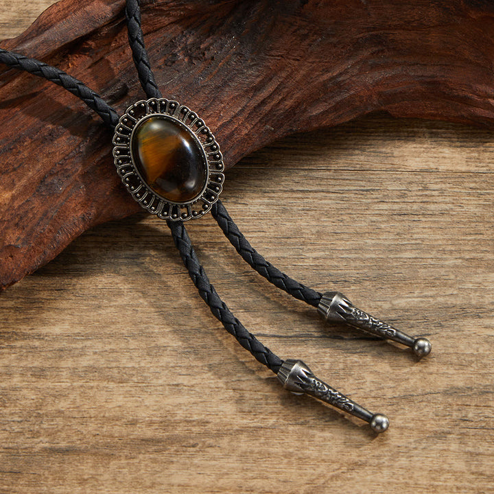 Cravates bolo rétro en métal et pierres précieuses naturelles assorties - Style n° 8 - image 8