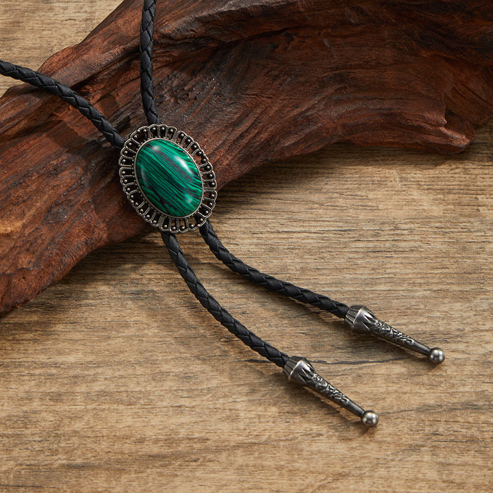 Cravates bolo rétro en métal et pierres précieuses naturelles assorties - Style n° 6 - image 6