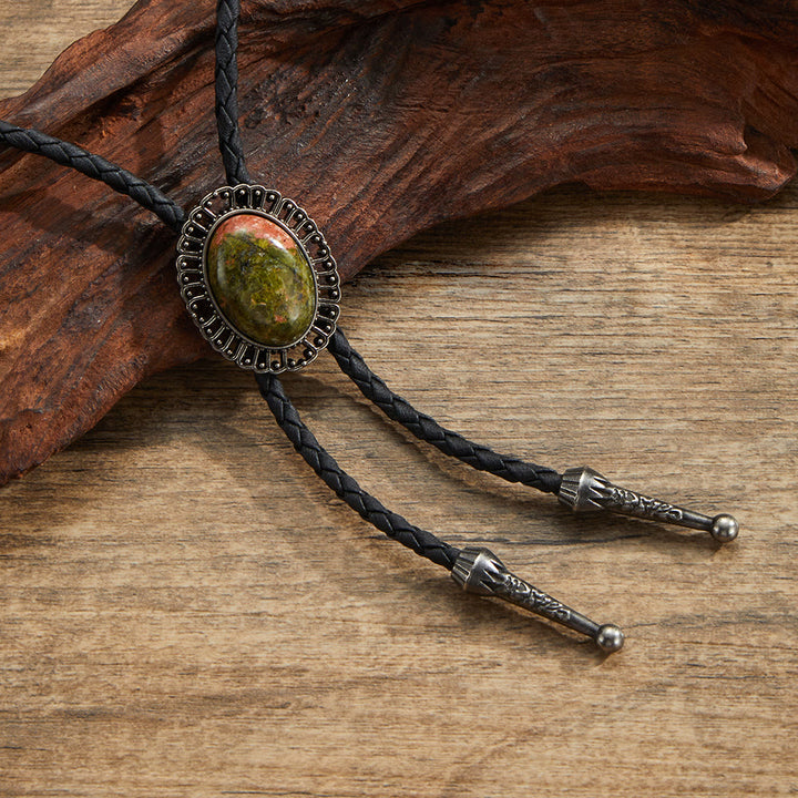 Cravates bolo rétro en métal et pierres précieuses naturelles assorties - Style n° 7 - image 7