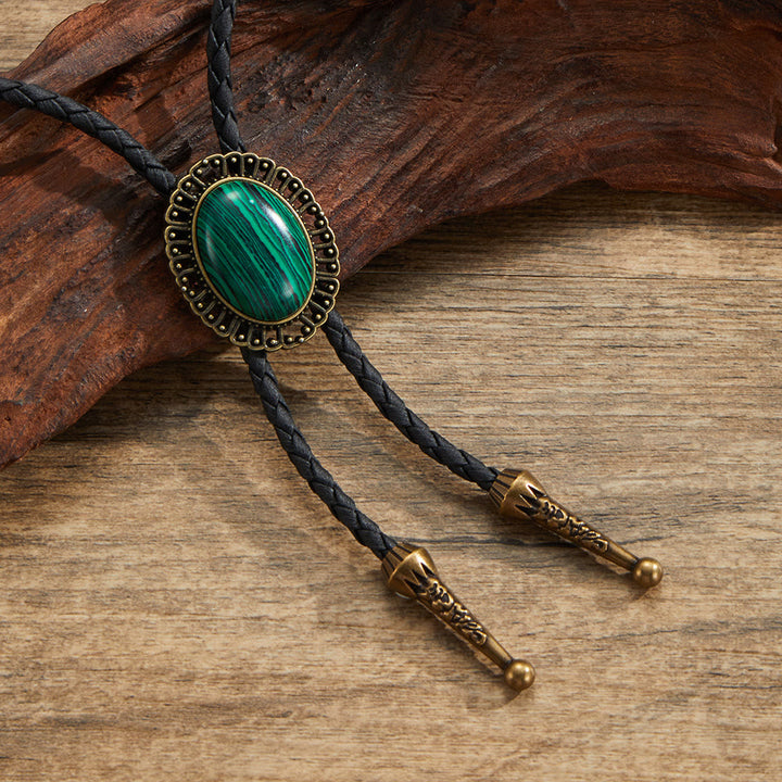 Cravates bolo rétro en métal et pierres précieuses naturelles assorties - Style n° 2 - image 2