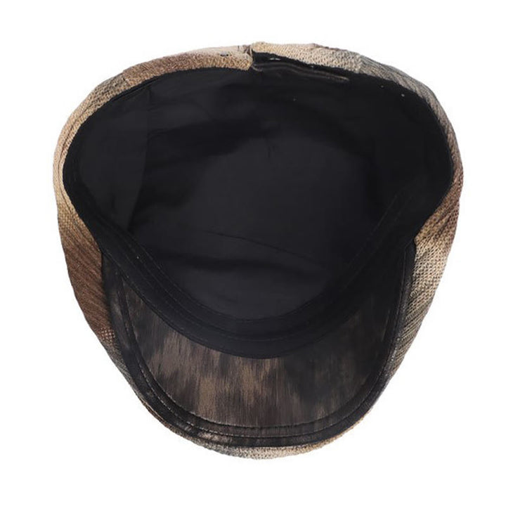 Béret d'hiver rétro en velours côtelé tie-dye pour homme - image 4