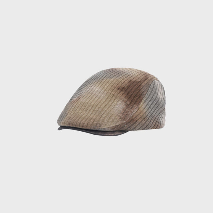 Béret d'hiver rétro en velours côtelé tie-dye pour homme - Gris - Réglable (21 1/4"-22 7/8") - image 7