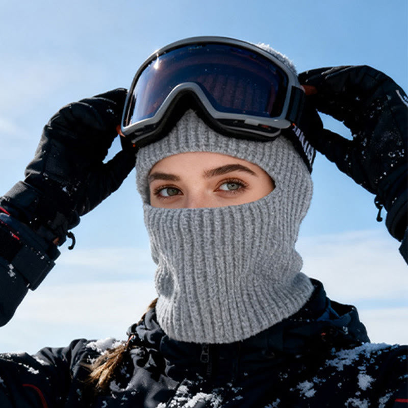 Bonnet d'hiver intégral en maille coupe-vent à 360° - Gris - Réglable (20 7/8"-23 5/8") - image 5