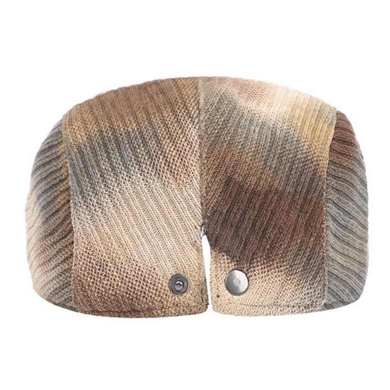 Béret d'hiver rétro en velours côtelé tie-dye pour homme - image 3