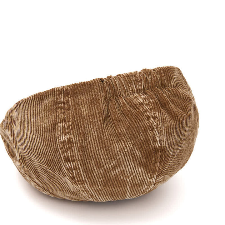 Béret gavroche en velours côtelé uni d'inspiration rétro - image 3