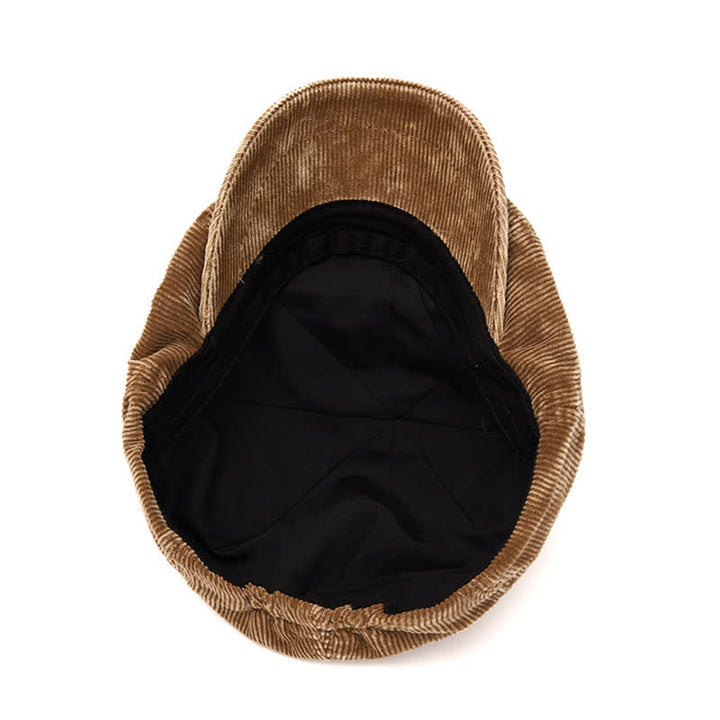 Béret gavroche en velours côtelé uni d'inspiration rétro - image 7