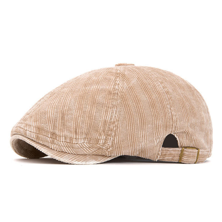 Béret vintage en velours côtelé délavé avec boucle réglable - Kaki - Réglable (22 1/2"-24") - image 11