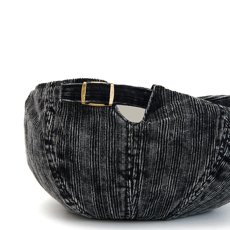 Béret vintage en velours côtelé délavé avec boucle réglable - image 3