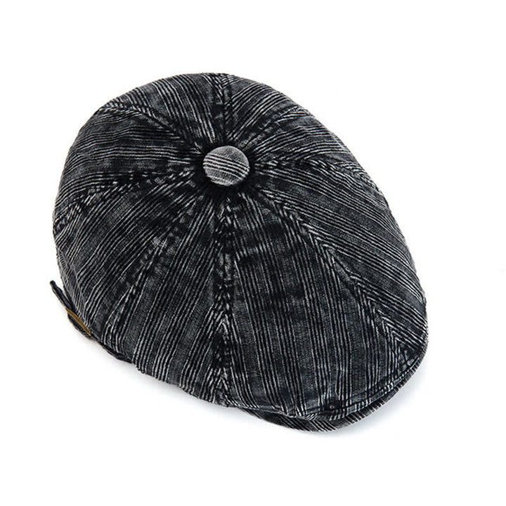 Béret vintage en velours côtelé délavé avec boucle réglable - image 5