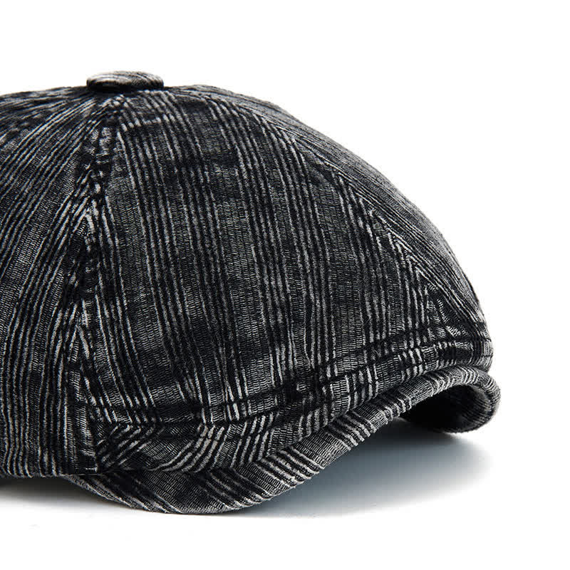 Béret vintage en velours côtelé délavé avec boucle réglable - image 1