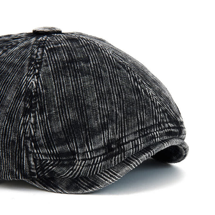 Béret vintage en velours côtelé délavé avec boucle réglable - image 1