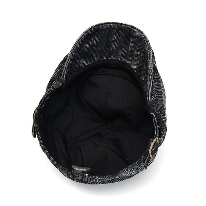 Béret vintage en velours côtelé délavé avec boucle réglable - image 7