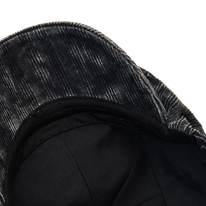 Béret vintage en velours côtelé délavé avec boucle réglable - image 2