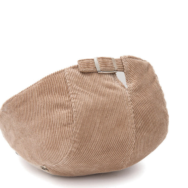 Béret en velours côtelé à empiècements contrastés, style streetwear chic - image 3