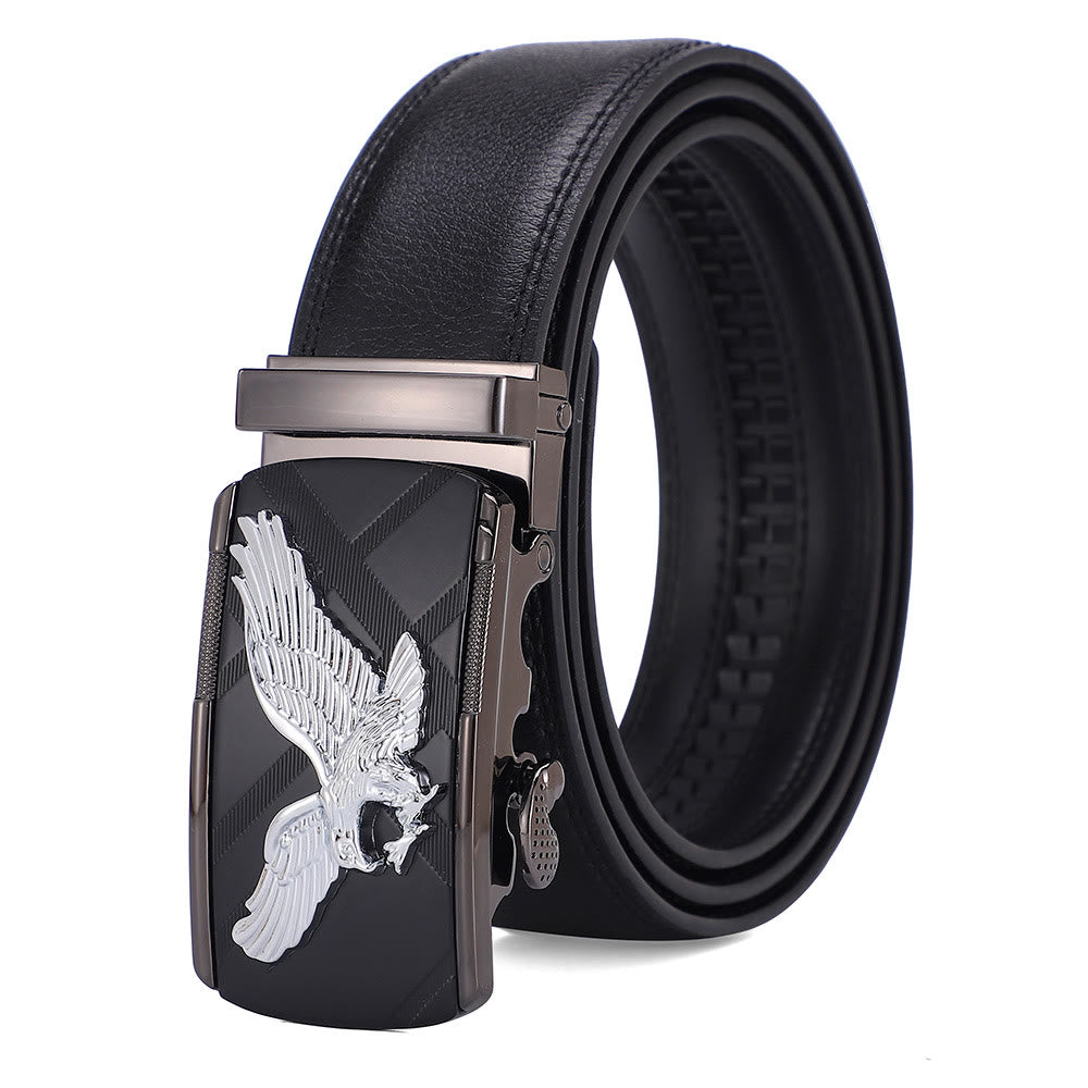 Ceinture en cuir pour homme, polyvalente, avec boucle automatique Flying Eagle - 46 - image 0