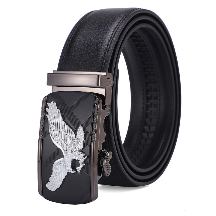 Ceinture en cuir pour homme, polyvalente, avec boucle automatique Flying Eagle - 46 - image 0