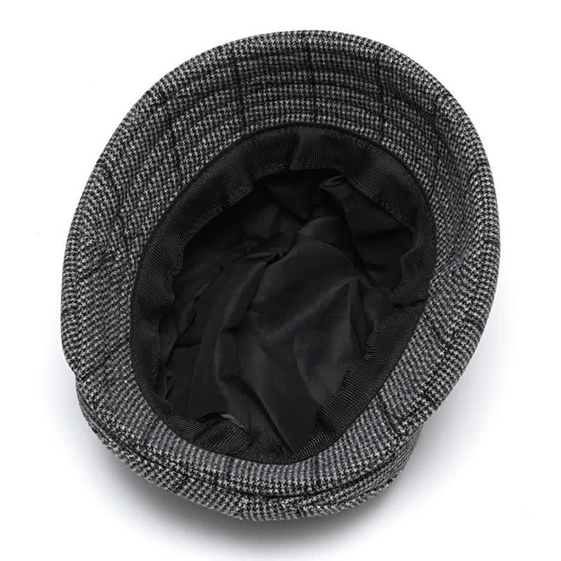 Béret chaud à carreaux pour femme avec nœud papillon décoratif - image 4