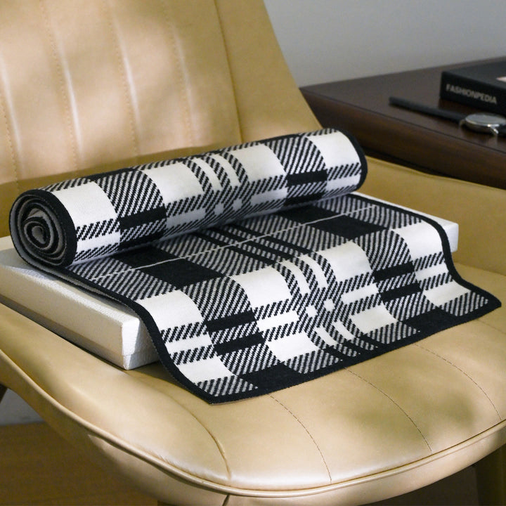 Écharpe d'hiver chaude et élégante à carreaux texturés pour homme - image 1