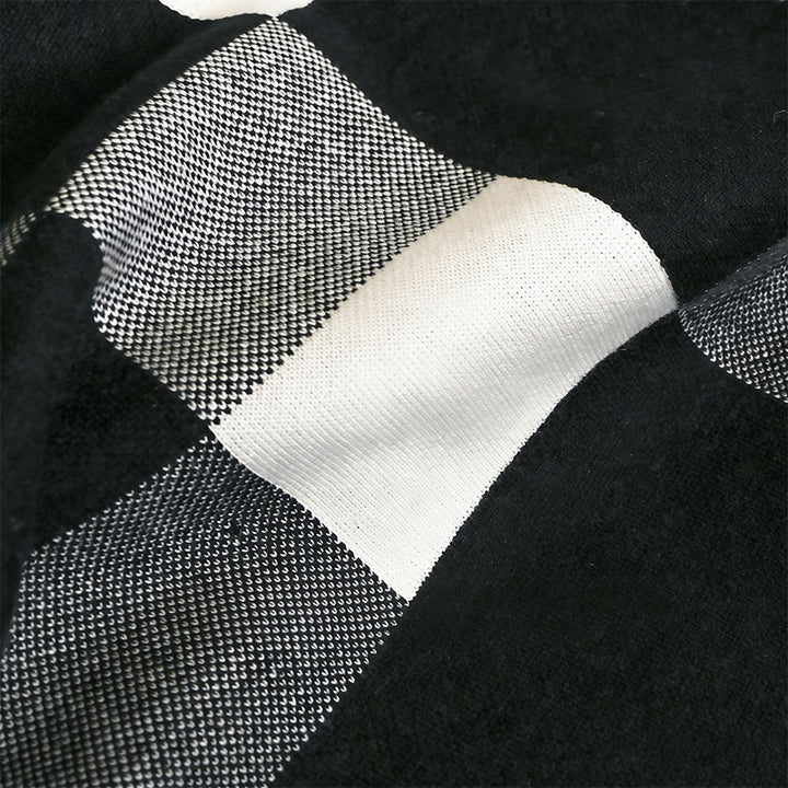 Écharpe d'hiver chaude et polyvalente à carreaux noirs et blancs pour homme - image 2