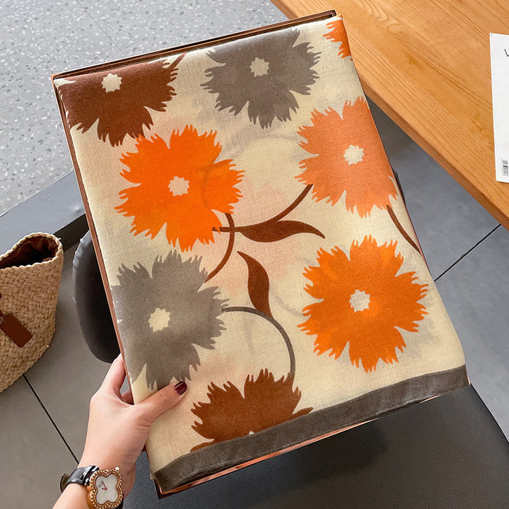 Écharpe légère et polyvalente à imprimé floral multicolore chic pour femme - image 6