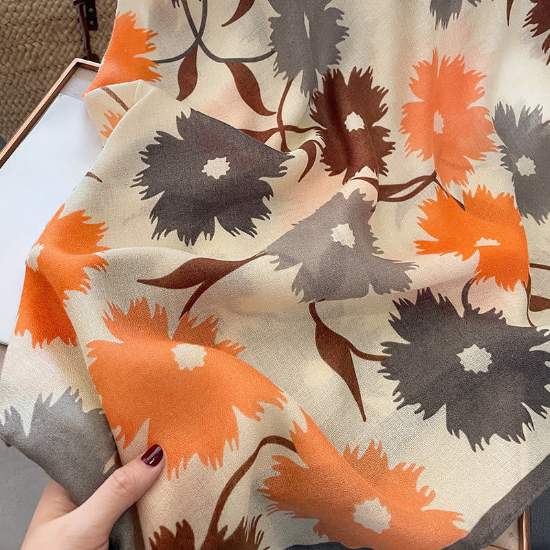 Écharpe légère et polyvalente à imprimé floral multicolore chic pour femme - image 7