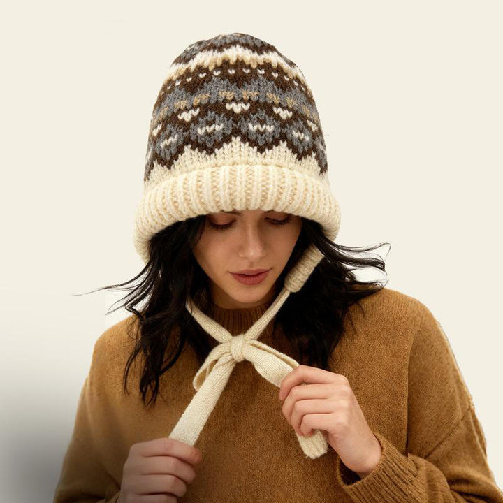 Sac bandoulière à bonnet tricoté à motifs rétro pour femme, à double usage - image 2