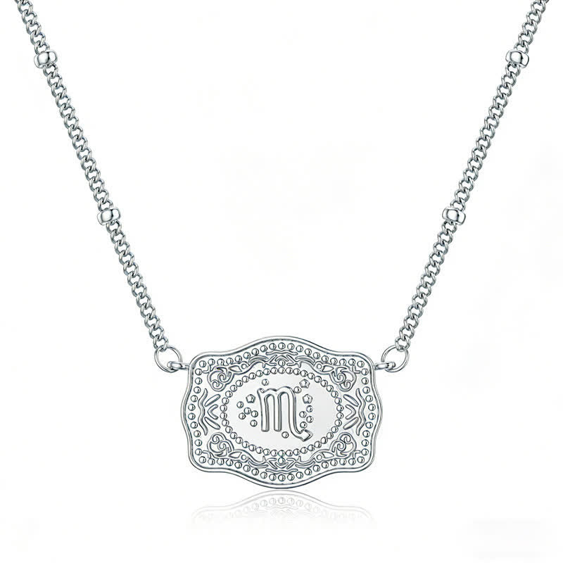 Collier miniature argenté en relief représentant les douze signes du zodiaque - Scorpion - image 8