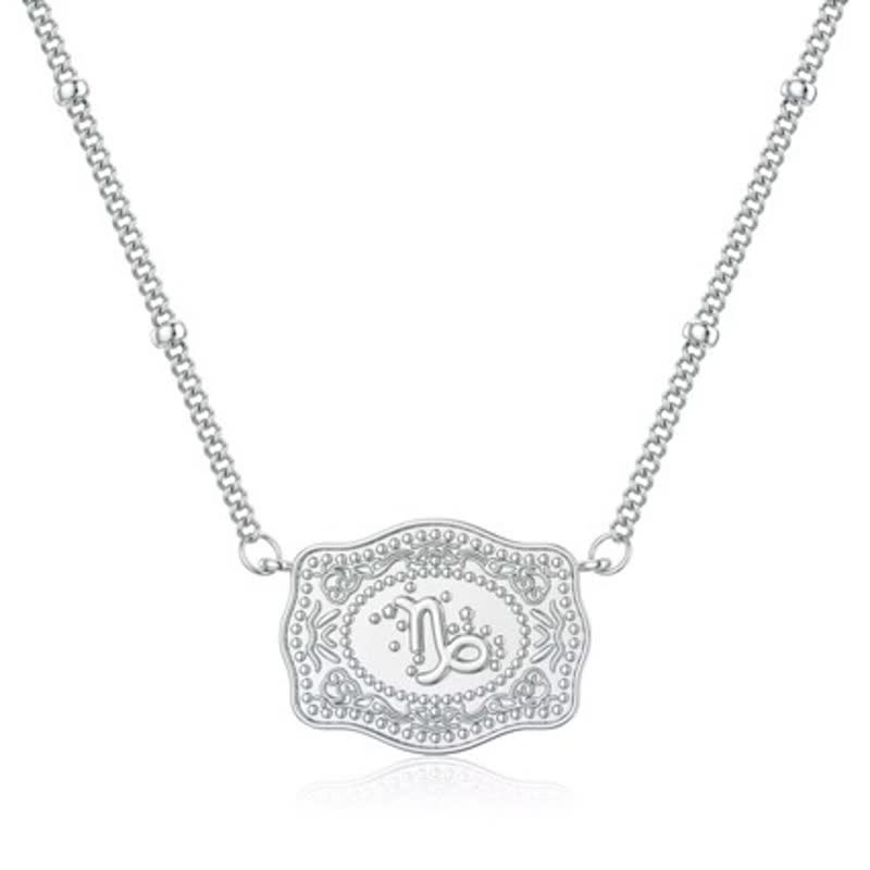Collier miniature argenté en relief représentant les douze signes du zodiaque - Capricorne - image 10