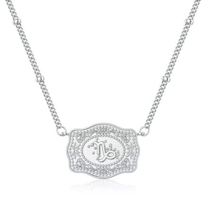 Collier miniature argenté en relief représentant les douze signes du zodiaque - Capricorne - image 10