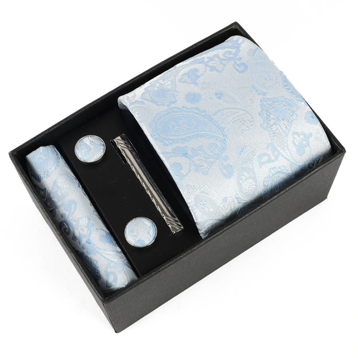 Ensemble élégant pour homme de 4 pièces comprenant une pochette de costume, des boutons de manchette, une pince à cravate et une cravate. - Style n° 19 - image 19