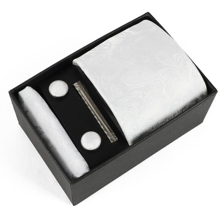 Ensemble élégant pour homme de 4 pièces comprenant une pochette de costume, des boutons de manchette, une pince à cravate et une cravate. - Style n° 10 - image 10