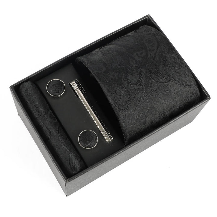 Ensemble élégant pour homme de 4 pièces comprenant une pochette de costume, des boutons de manchette, une pince à cravate et une cravate. - Style n° 29 - image 29