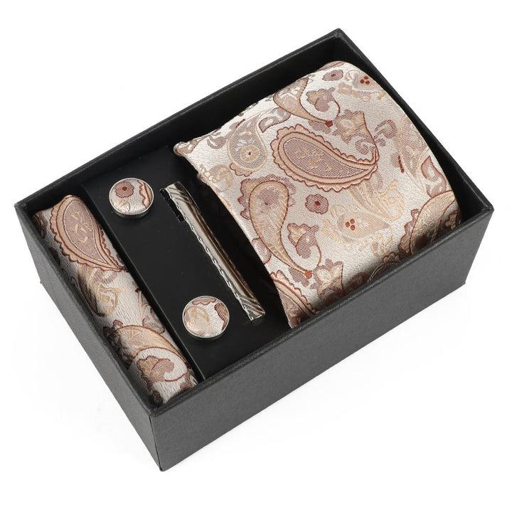 Ensemble élégant pour homme de 4 pièces comprenant une pochette de costume, des boutons de manchette, une pince à cravate et une cravate. - Style n° 10 - image 10