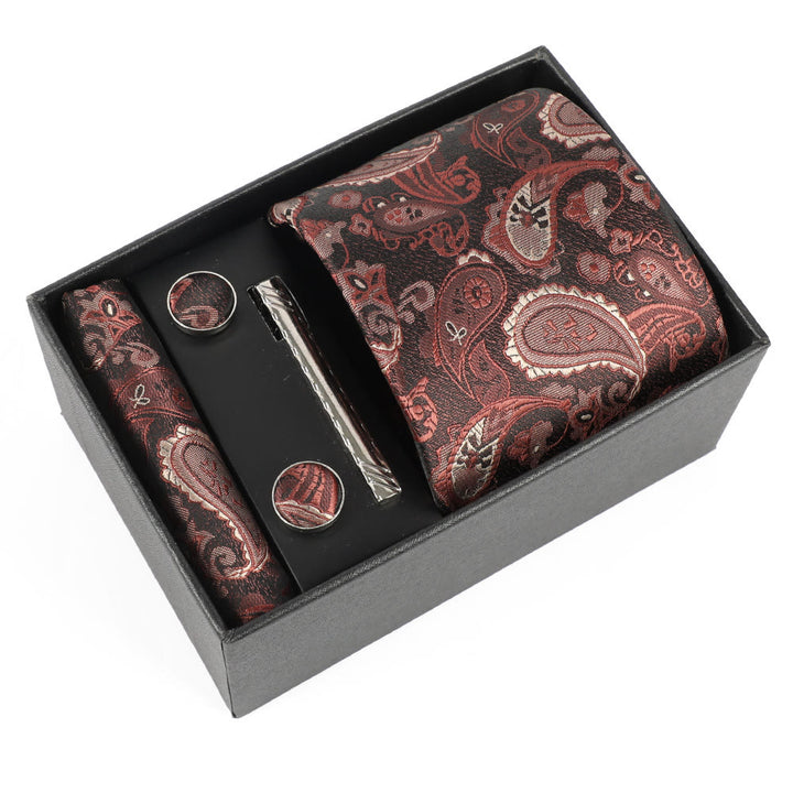 Ensemble élégant pour homme de 4 pièces comprenant une pochette de costume, des boutons de manchette, une pince à cravate et une cravate. - Style n° 27 - image 27