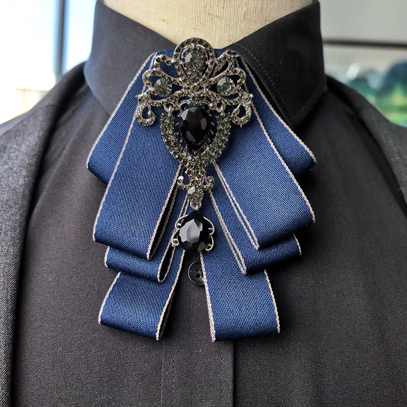Nœud papillon vintage pour homme, orné de rubans superposés et de pierres précieuses - Style n° 10 - image 1