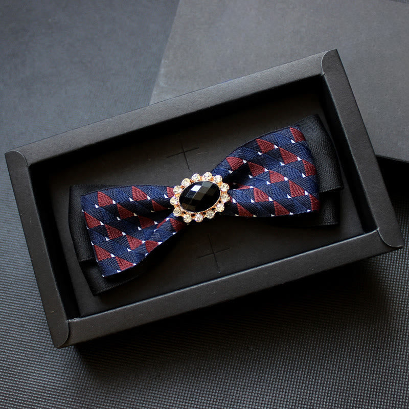 Nœud papillon formel pour homme à motif géométrique orné de pierres précieuses - Style n° 1 - image 0