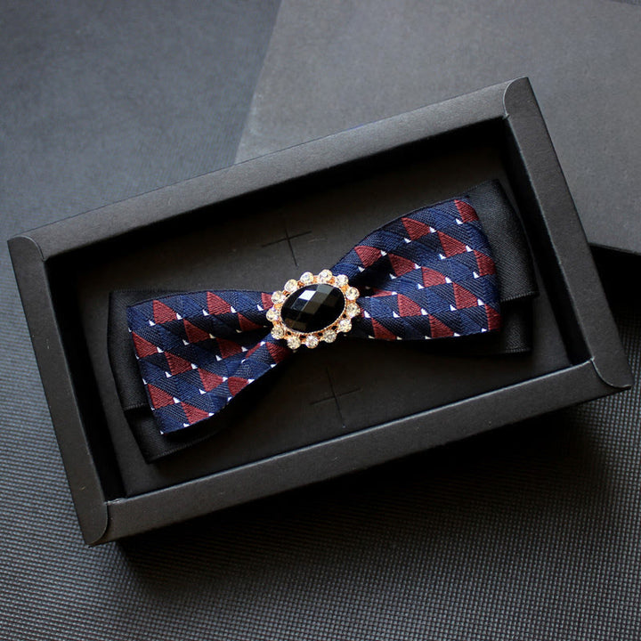 Nœud papillon formel pour homme à motif géométrique orné de pierres précieuses - Style n° 1 - image 0