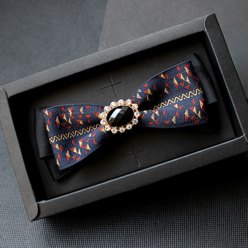 Nœud papillon formel pour homme à motif géométrique orné de pierres précieuses - Style n° 9 - image 8
