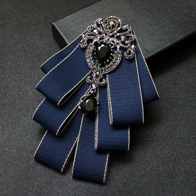 Nœud papillon vintage pour homme, orné de rubans superposés et de pierres précieuses - image 0