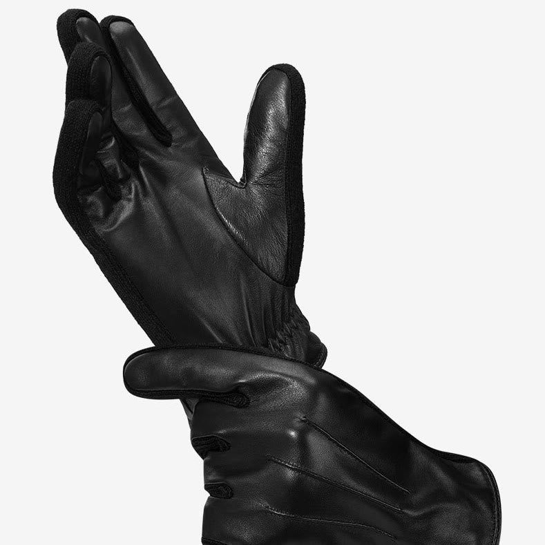 Gants d'hiver pour hommes en cuir doublés polaire compatibles avec les écrans tactiles - image 2