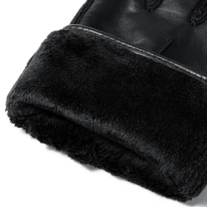 Gants d'hiver pour hommes en cuir doublés polaire compatibles avec les écrans tactiles - image 3