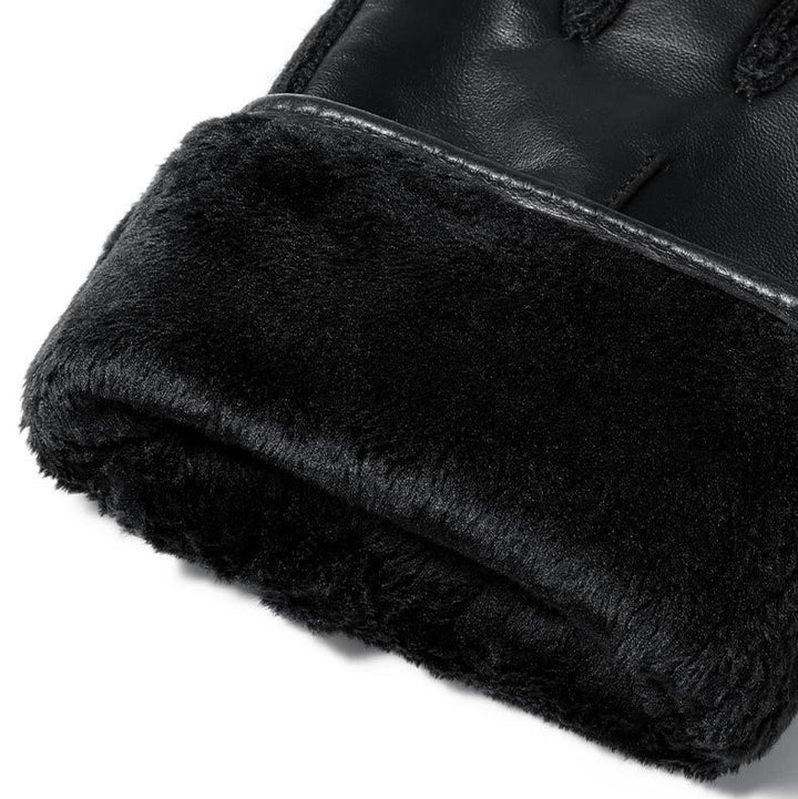 Gants d'hiver pour hommes en cuir doublés polaire compatibles avec les écrans tactiles - image 3
